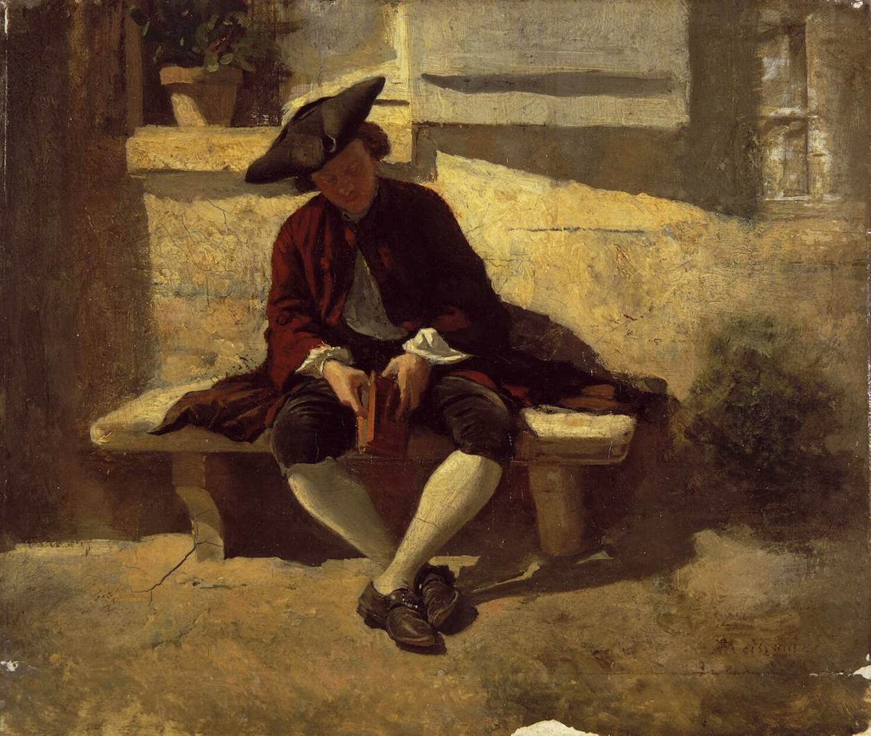 Young man reading, by Meissonier